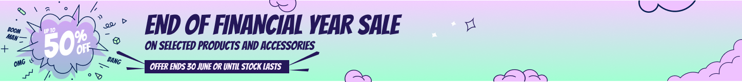 End of financial year sale - up to 50% off.